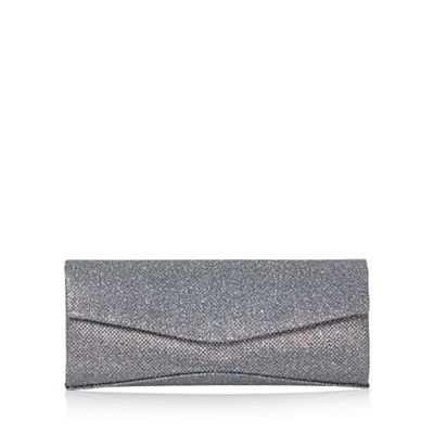 Dark grey textured glitter clutch bag